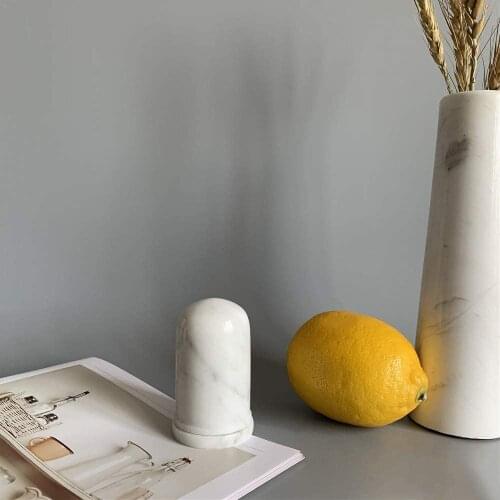 Natural Marble Toothpick Holder with Lid, Restaurant Toothpick Dispenser 8x5x5cm