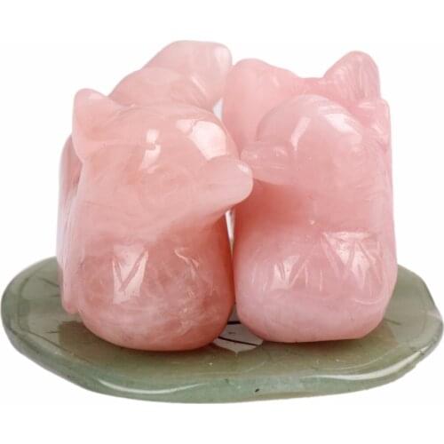 Rose mandarin duck Natural stone hand carved Lover symbolize Figurine Green aventurine stand Lover gift Chakra Reiki Free pouch