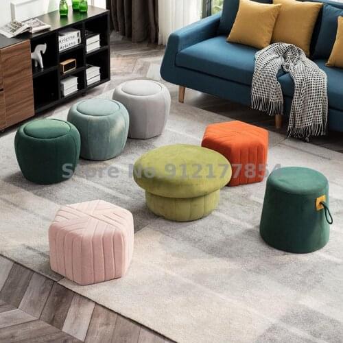 Nordic Macaron Round Sofa Stool Shoe Changing Stool Home Entrance Creative Bedroom Round Pier Ins Small Stool