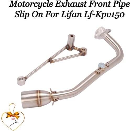Slip On For Lifan Lf-Kpv150 Modified Motorcycle Exhaust Muffler Stainless Steel Motorcycle Front Half Pipe Connection