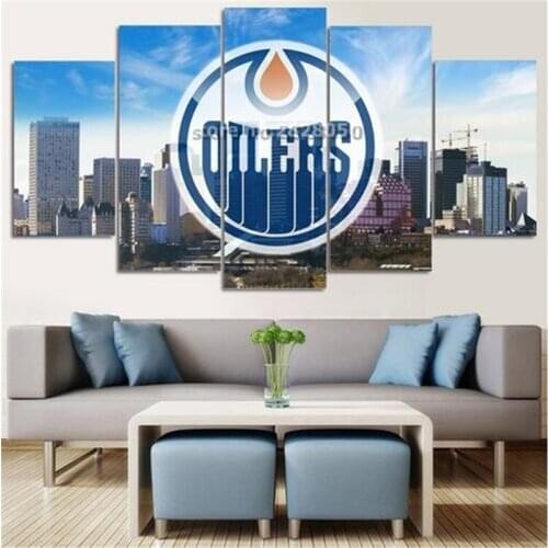 Modern City Canvas Painting On The Wall Modular Pictures Hot Cuadros Decoracion 5 Pieces Unframed Wall Pictures For Living Room