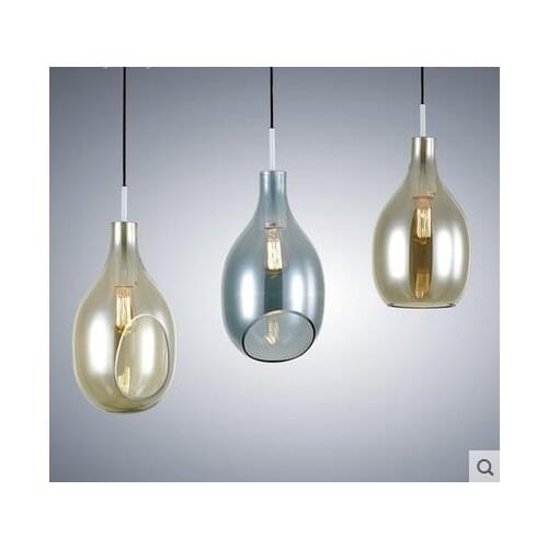 Post-modern Nordic fashion simple glass bottle pendant light houses restaurants dining room bar hanging lighting