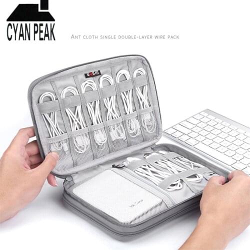 Large Capacity Universal Charger Cable Travel Electronic Accessories Organizer Bag USB Data Cable Organizer Earphone Bag