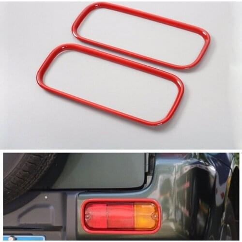 2Pcs Car Extorior Accessories Chrome Red ABS Rear Bumper Light Frame Cover Sticker Fits For Suzuki Jimny Free Shipping