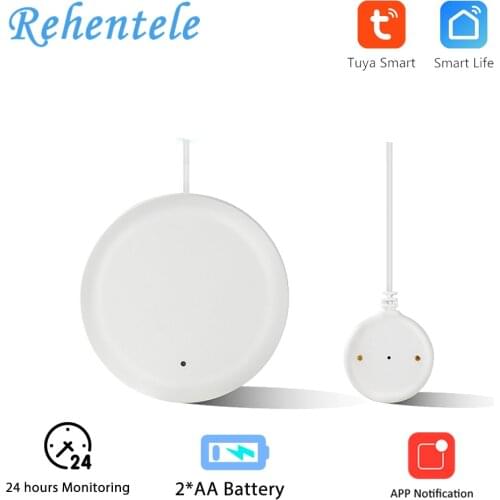Beep Sound Alert Tuya Smart Water Leakage Detector Sensor Battery Powered 1500mAh CR123A Built-in 2 years working