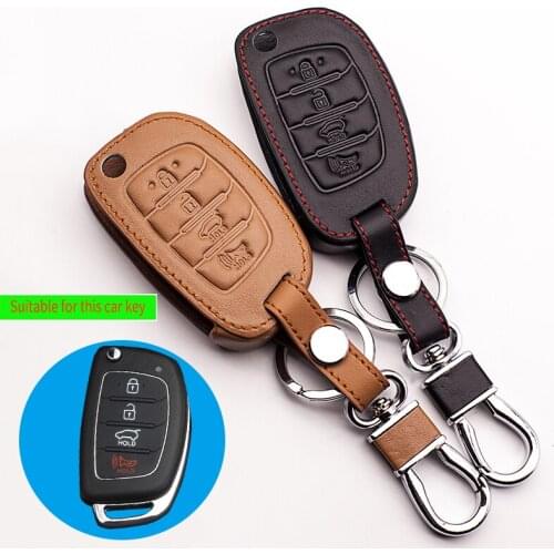High Quality Genuine Leather Car Remote Control Car Key Chain Case Cover For Hyundai MISTRA 4 Buttons protect shell starline a91