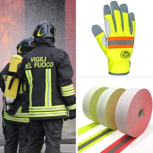 High Visibility Fluorescent Red Fluorescent Yellow Reflective Fire Retardant Sew Tape
