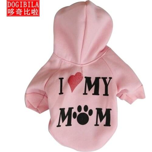 I Love My Mum hot winter clothing pet dog Hoodie dog clothes french bulldog clothes pet clothes