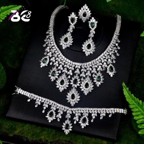 Be 8 Fashion New Quality Wedding Jewelry Sets AAA CZ Stone parure bijoux femme Bridal Earrings Necklace African Jewelry Set S074