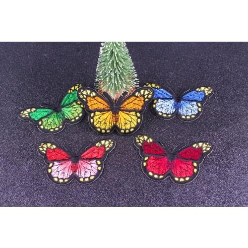 Butterfly Iron Patches For Clothing Stickers On Backpack Jeans Jacket Cowboy T-shrit Dress Badge Stripes On Clothes Embroidered