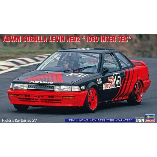 1/24 Hasegawa Plastic Assembly Car Model Toy ADVAN Corolla Levine AE92 INTER TEC Static Model DIY Assembly Kit #21137