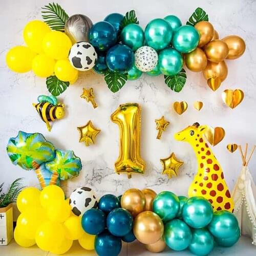 1 SET Latex Animal Balloons Birthday Jungle Party Safari Party Jungle Theme Party Balloon Birthday Party Decoration Kid toys