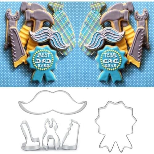 1pcs Repair Tools Medal Moustache Stainless Steel Cookie Cutter patisserie reposteria Metal Biscuit Mould Bakery Pastry Shop DIY