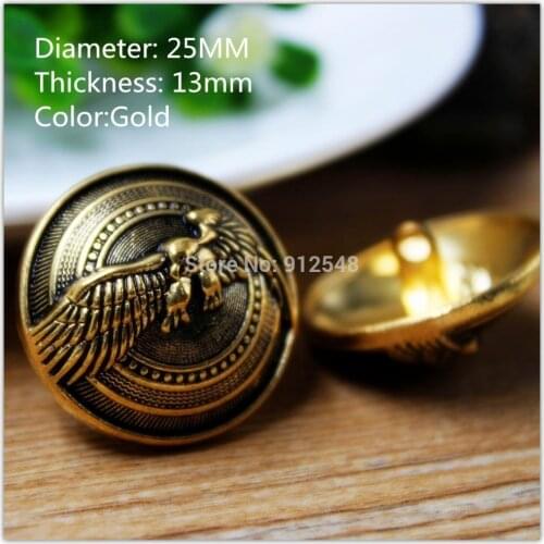 15418176,10pcs,25mm Classic fashion Golden Eagle British style metal buttons,DIY handmade materials, Clothing accessories