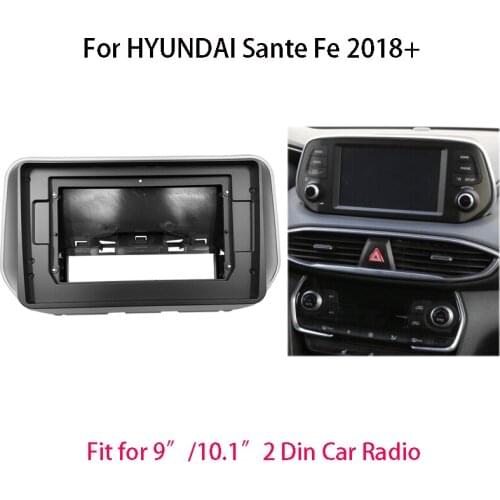 2 Din Car Radio Fascia For HYUNDAI Sante Fe 2018+ Auto Stereo Dash Panel Mounting 9/10.1 inch Big Screen Frame Kit