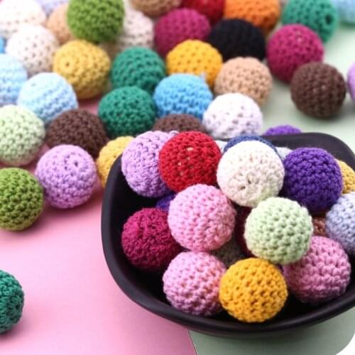 20mm DIY Hand Crochet Yarn Ball Crochet Bead Ball Round Cotton Thread Ball Necklace Jewelry Accessories