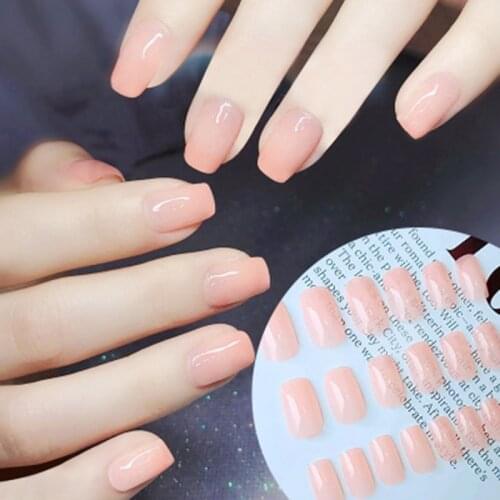 24pcs Gradients Wear Long Paragraph Fashion Manicure Patch False Nails Save Time Wearable Patch SANA889