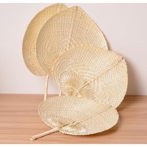 50pcs Hand-woven Straw Bamboo Hand Fan Baby Mosquito Repellent Fan for Summer Wedding Favor Party Gift SN1022