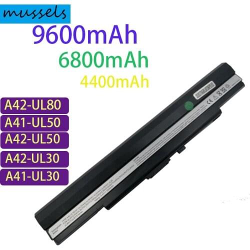 9600mAh Battery For Asus U53F U53J U53JC U52F U43F U43J U43JC U33JC U33J UL80Vt UL50Vt UL30 UL50 UL80 A42-UL30 A42-UL50