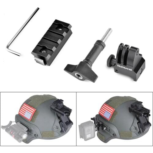 Aluminum Tactical Helmet Picatinny Rail Mount Adapter Kit Paintball Fast Helmet Rail Mount Action Camera For Gopro Accessories