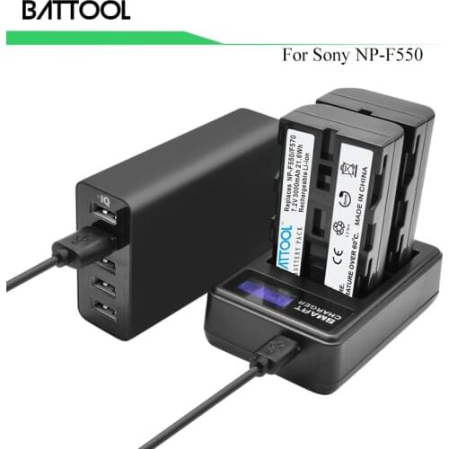 3000mAH NP-F550 NP-F570 NP F550 Camera Battery + LCD USB Charger for Sony NP-F330 NP-F530 NP-F570 NP-F730 NP-F750 CCD-RV100 T50