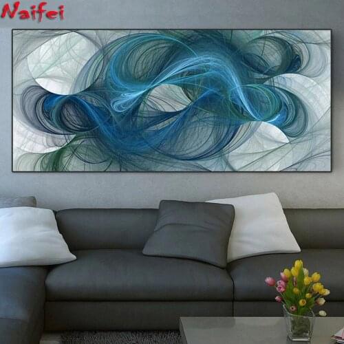 Diamond Embroidery diy 5D Diamond Painting Abstract Blue Color Boho Style Cross Stitch Diamond Mosaic Full Square Home Decor