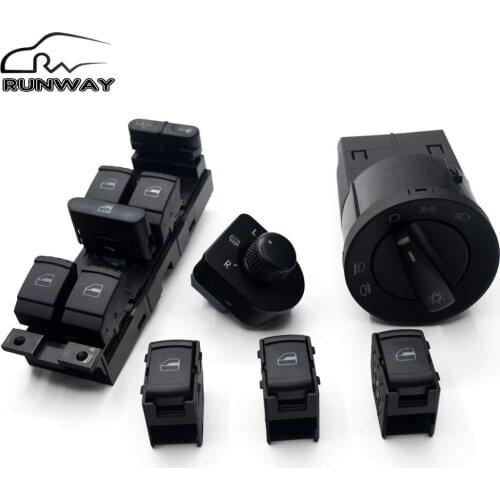 Free shipping! New mirror window headlight switch Button For Volkswagen VW JETTA GOLF MK4 POLO BORA A4 Passat B5 BEETLE SET