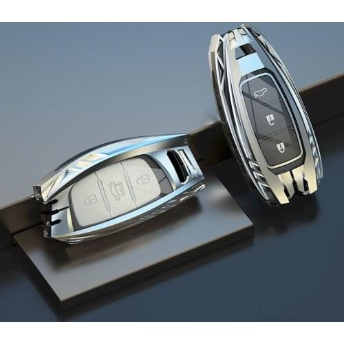 Zinc alloy Car Key Cover case For Hyundai i30 Ix35 KONA Encino Solaris Azera Grandeur Ig Accent Santa Fe 2017 2018 2019 2020