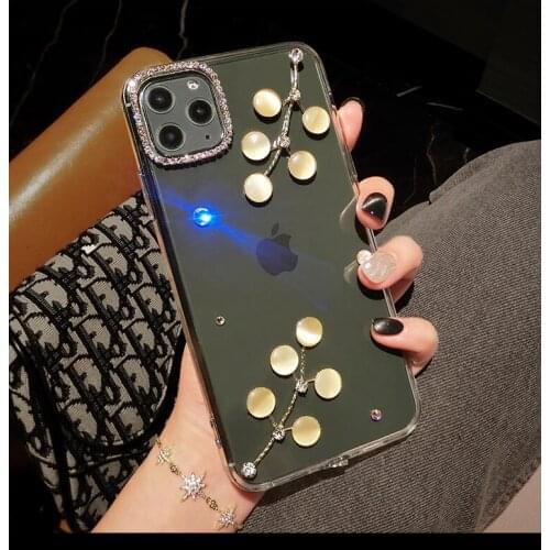 Fashion Bling Opal Diamond Flower Clear Crystal Case Cover For iPhone 11 Pro XS Max XR X 8 7 6 6S Plus SE Luxury Goddess Case