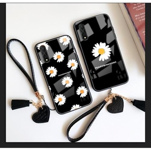 Strap & Case For Samsung Galaxy A7 A8 A6 A5 A9 2018 Peaceminusone Daisy Fashion Hard Glass Cover For Samsung A6 A5 A8 Plus 2018