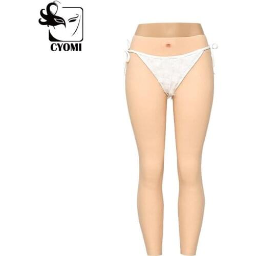 CYOMI New style Silicone Vagina pantys To the Ankle 9-point shemale pantys for Drag queen Transgender Toning fix type with tube