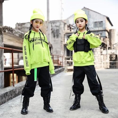 Children Hip Hop Dance Costume Kids Street Dance Clothing Boys Wear Stage Dancing Drum Performance Cool Black Hiphop Pant 1401