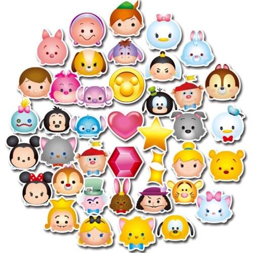 Disney 40 Pieces Cartoon Mickey Mouse Children Cute Mickey Mini Sticker Suitcase Guitar Guitar Piano Bike Car Decoration Doodle