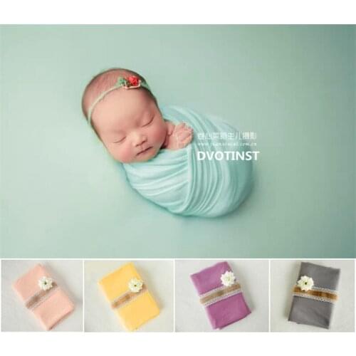 Dvotinst Newborn Photography Props Soft Background Blanket Wraps Headband Set Fotografia Accessories Studio Shoots Photo Props