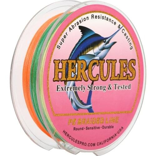 Hercules Designed for Female Anglers Fishing Line 4 Strands Multifilament 15 Color 100M PE 6-100LB Carp Braid Lake Leisure Sport