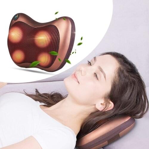 Relaxation Massage Pillow Vibrator Electric Shoulder Back Heating Kneading Infrared therapy for shiatsu Neck Massage Car Home