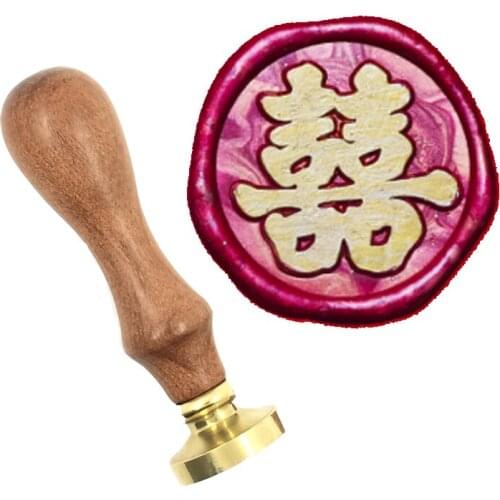 Chinese XI wedding love lover wax seal snowman wood handle wax,DIY Scrapbooking wax stamp copper head,Vintage invitation seal039