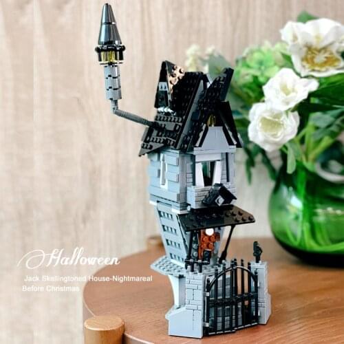 MOC City Movie Series Architecture Fighter Black Horror Haunted House Model Building Blocks Bricks Kids Toys MOC Christmas Gifts