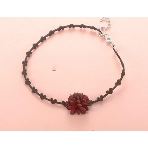 Korean Fashion New Jewelry Simple Personality Wild Bohemian Flower Necklace Neck Strap Female Elegant Short Necklace