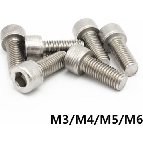 M3 304 Stainless Steel Hexagon Socket Head Cap Screws Inner Hex Socket Bicycle Bolt Metric Thread