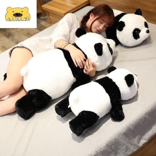 Cute Panda Plush Pillow Soft Lying Panda Stuffed Animal Comfortable Sleeping Giant Panda Bear Plush Kawaii Plush Toys for Girls