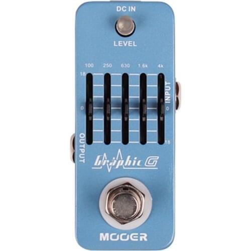 MOOER Graphic G Equalizer Pedal 5-Band EQ Mini Guitar Effect Pedal True Bypass Full Metal Shell Adjustable Gain Guitar Parts
