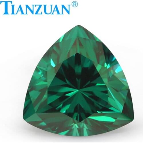 Green color 5-11mm trangle shape trillion cut Sic material moissanites loose gem stone