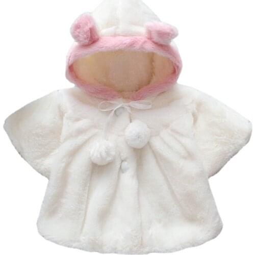 New Style Baby Toddler Infant Girls Clothes Cute Fleece Fur 2021 Winter Warm Coat Outerwear Cloak Jacket Kids Cute Coat Clothes