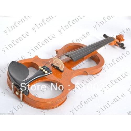 New yellow 4 string 16'' Electric Viola Silent Solid Wood Body Powerful Sound Case Bow