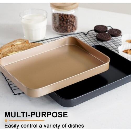 Rectangular Baking Tray Gold Black 10 Inch Carbon Steel Non-stick Cake Bread Mold Baking Pan Dish Cake Decorating Tools