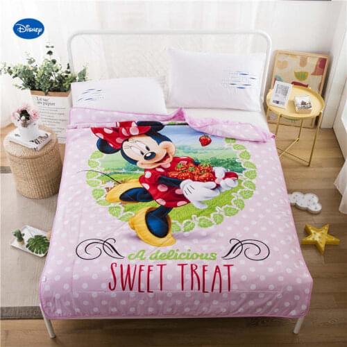Pink Polka Dot Minnie Mouse Quilts Summer Comforters Bedding Cotton Cover Childrens Baby Kids Bedroom Decor 150*200cm 200*230cm