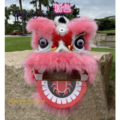 Pink Chinese Lion Dance Mascot Costume For Girl Children 5-12 Age Cartoon Family Props Outfit Dress Party Carnival Festivall