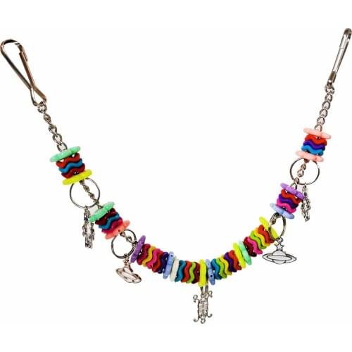 Pet Products Bird birdcage Accessories Parrot Rainbow plastic Chain Molar Mouth Bite Bridge Swing Toys 2pc/lot