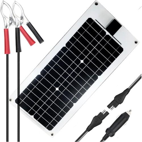 Upgraded 12V Waterproof Solar Battery Charger 25W Solar Panel Trickle Charging Kit for Car Motorcycle, RV, etc